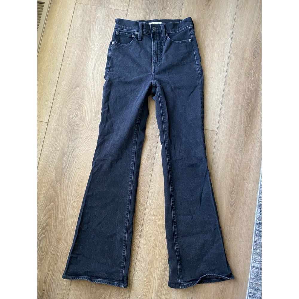 Madewell Womens High Rise Jeans Perfect Vintage Flare Size  24 Black  Stretch